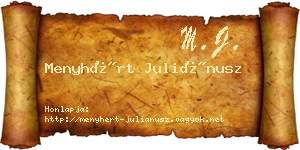 Menyhért Juliánusz névjegykártya
